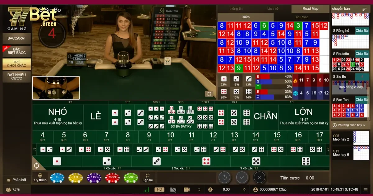 Sicbo 77bet: Giới thiệu trò chơi xúc xắc hấp dẫn